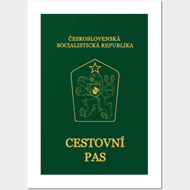 Czechoslovakia passport Wall Art by Travellers